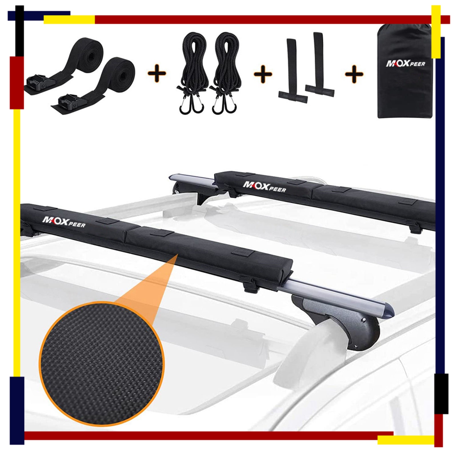 Car Roof Rack Cross Bar - Car Soft Roof Rack Pads Set