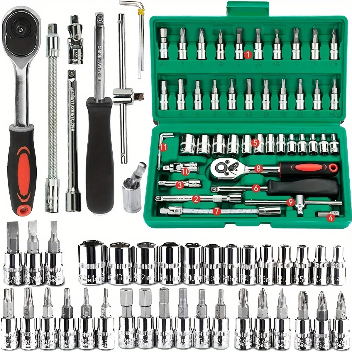 46pc Drive Socket Set 1/4 inch - огляд і ціна Car Accessories Workshop